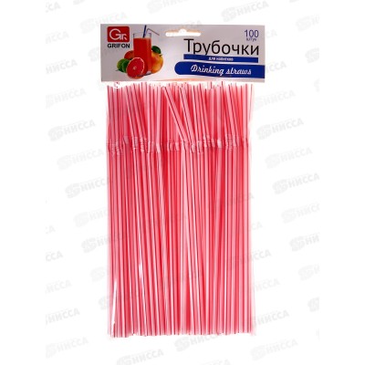Трубочки Grif гофрированные для напитков 100шт п/э уп 21см 105-101 *60