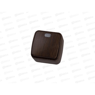 Выключатель 1-клавиша открытой установки с подсветкой IP20 10А, венге "Дача" Народная, 0045 *10/100 Выключатель 1-клавиша открытой установки с подсветкой IP20 10А, венге "Дача" Народная, 0045 *10/100