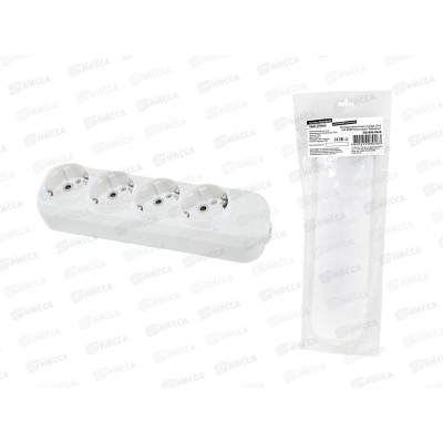 Колодка розеточная 4 гнезда 2П+3 16А 250В белая серии &quotНародная&quot К4-31, 0420 *100