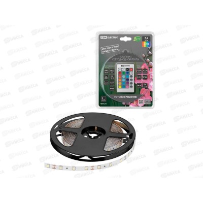 Комплект светодиодной ленты SMD5050-30 LED/м-12 В-7,2 Вт/м-IP65-RGB, 0235
