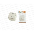 Переключатель на 2 направления 1-клавиша открытой установки IP20 10А, сл. кость &quotДача&quot Народная, 001
