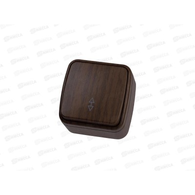 Переключатель на 2 направления 1-клавиша открытой установки IP20 10А, венге &quotДача&quot Народная, 0043 *1