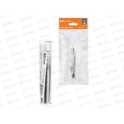 Припой ПОС 40, трубка с канифолью, ГОСТ 21931-76, d0,8мм, 10 г, колба, серия "Алмаз" TDM, 1607 Припой ПОС 40, трубка с канифолью, ГОСТ 21931-76, d0,8мм, 10 г, колба, серия "Алмаз" TDM, 1607