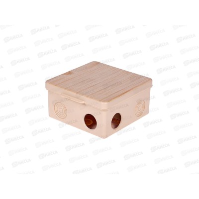 Распаячная коробка ОП 100х100х55мм, крышка, &quotЭКО&quot (сосна),  IP54, 8 входов, 0713 *18