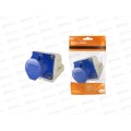 Розетка 113 стационарная 2Р+РЕ 16А 220В IP44 TDM, 0001 *10/60