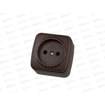 Розетка 2П открытой установки IP20 10А, венге &quotДача&quot Народная, 0027 *12/120