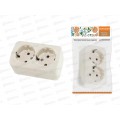 Розетка двойная 2П+3 открытой установки IP20 16А, сл. кость "Дача" Народная, 0023 *8/180 Розетка двойная 2П+3 открытой установки IP20 16А, сл. кость "Дача" Народная, 0023 *8/180