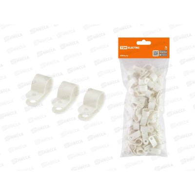 Скоба нейлоновая крепежная СКН-12 белая (100шт) TDM, 0204 *10/60