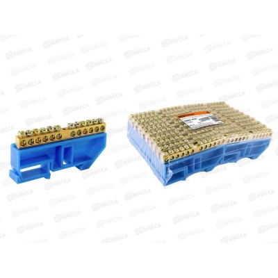 Шина нулевая "N" с изолятором на DIN-рейку 6x9мм стойка бол. 12 групп, 0129 *20/200 Шина нулевая "N" с изолятором на DIN-рейку 6x9мм стойка бол. 12 групп, 0129 *20/200