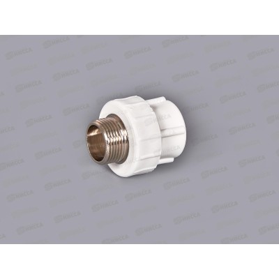 Адаптер PP-R с наружней резьбой белый 20x3/4" Jakko *20/60 Адаптер PP-R с наружней резьбой белый 20x3/4" Jakko *20/60