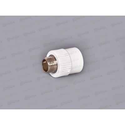 Адаптер PP-R с нар.рез.  белый 25x1/2" Jakko *20/200