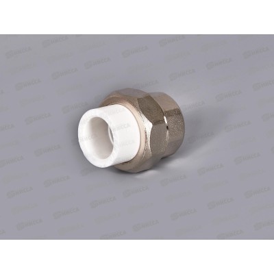Муфта разъемная PP-R ЭКО 20*3/4&quot вн.резьба, белый, Jakko *30/150