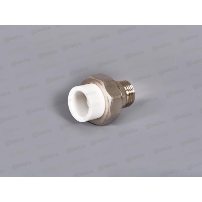 Муфта разъемная PP-R ЭКО 20*1/2&quot нар.резьба, белый, Jakko *30/150