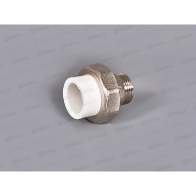 Муфта разъемная PP-R ЭКО 25*3/4" нар.резьба, белый, Jakko *20/180