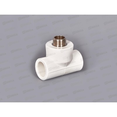 Тройник PP-R с нар.рез.  белый 25x1/2" Jakko *10/80