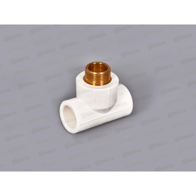Тройник PP-R с нар.рез.  белый 25x3/4&quot Jakko *10/80
