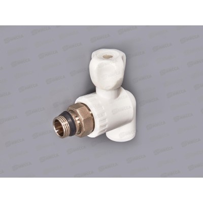 Клапан радиатора угловой (шаровый) PP-R 20x1/2" белый, Jakko *20/100 Клапан радиатора угловой (шаровый) PP-R 20x1/2" белый, Jakko *20/100
