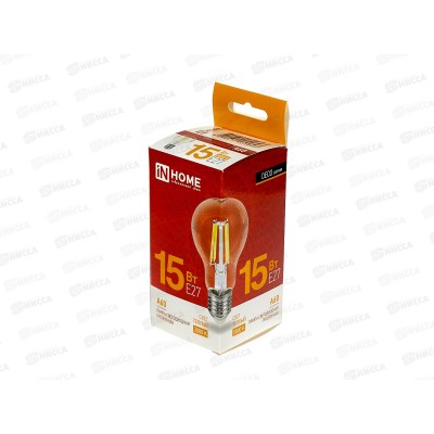 Лампа светодиодная IN HOME LED-A60-deco 15Вт E27 3000К 990Лм *50 Лампа светодиодная IN HOME LED-A60-deco 15Вт E27 3000К 990Лм *50