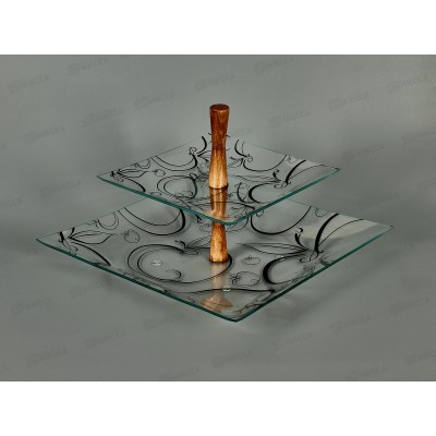 Этажерка Шафран чёрная 2-х ярусная 195/295, Э20-3,5 *7 Этажерка Шафран чёрная 2-х ярусная 195/295, Э20-3,5 *7