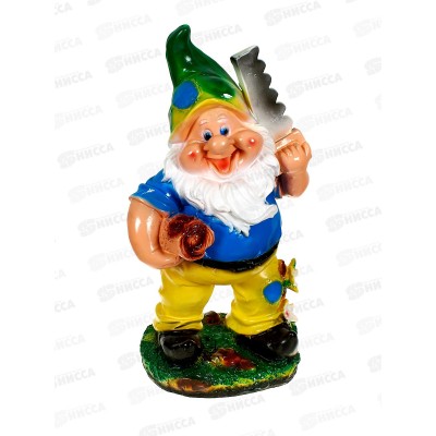 Фигура садовая из гипса &quotГном с пилой&quot (470*250мм) арт.227