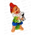 Фигура садовая из гипса &quotГном с собачкой&quot (480*260мм) арт.131