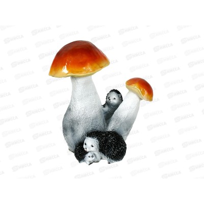 Фигура садовая из гипса "Ёжики с подосиновиками" (470*450мм) арт.439 Фигура садовая из гипса "Ёжики с подосиновиками" (470*450мм) арт.439