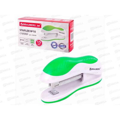 Степлер №10 BRAU "Jet" до 15л бело-зеленый 228580 *12 Степлер №10 BRAU "Jet" до 15л бело-зеленый 228580 *12