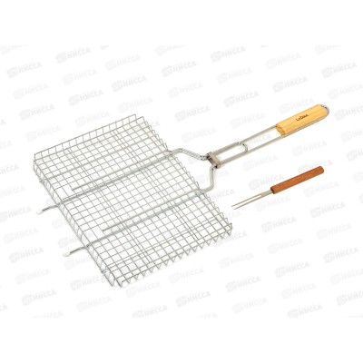 Решетка для гриля LADINA 36х27*3см с вилкой для гриля 40048 *8