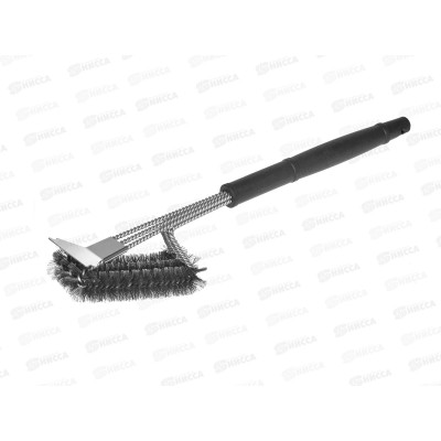 Щетка для чистки гриля 46см усиленная со скребком 666008 *24 Щетка для чистки гриля 46см усиленная со скребком 666008 *24