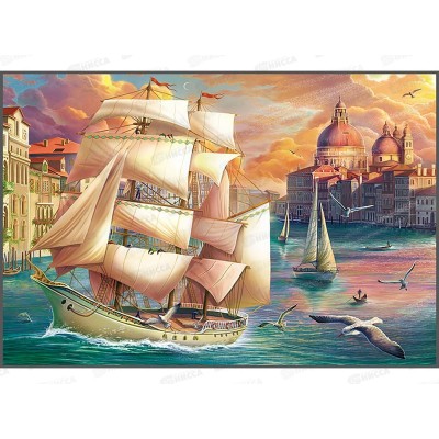 Алмаз. мозаика (класс.) 30х40см Венецианский парусник, НД-0385 с подр.
