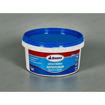 Шпатлевка акриловая влагостойкая интерьерная Д-003 1,0кг */12 Шпатлевка акриловая влагостойкая интерьерная Д-003 1,0кг */12