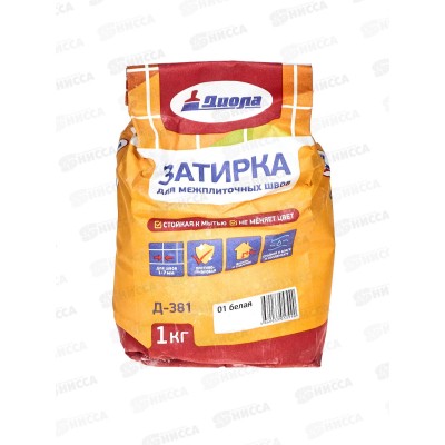 Затирка для межплиточных швов Д-381 белая 1,0кг *1/20 Затирка для межплиточных швов Д-381 белая 1,0кг *1/20