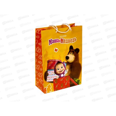 Пакет подарочный 22х31х10см ml Матовый Маша и Медведь PML-123140-МB, 393081*12