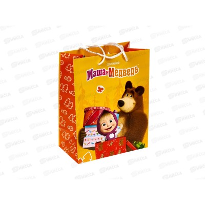 Пакет подарочный 18х23х10см m Матовый Маша и Медведь, PM-123139-МB, 393080*12