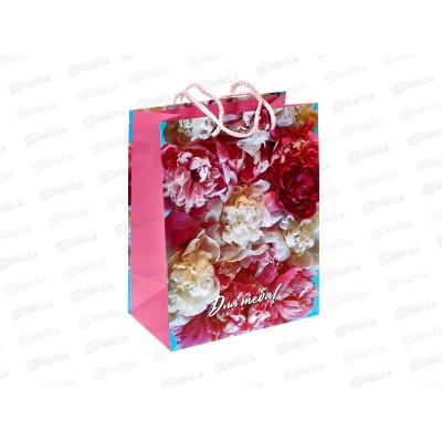 Пакет подарочный 18х23х10см m Матовый Цветы 7, PM-123030-FW7 *12