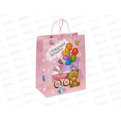 Пакет подарочный 26х32х14см l Матовый Поздравляем, PL-113290-HBG *12