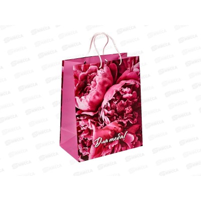 Пакет подарочный 26х32х14см l Матовый Цветы1, PL-122141-FW1  *12
