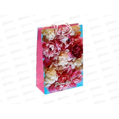 Пакет подарочный 22х31х10см ml Матовый Цветы 7, PML-123031FW7  *12