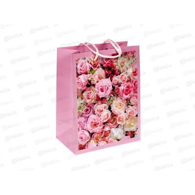 Пакет подарочный 18х22,7х10см m Матовый Цветы, PM-122759-FW5  *12