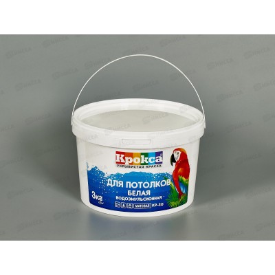 Краска в/э Крокса для потолков белая КР-30 3,0кг *1/8