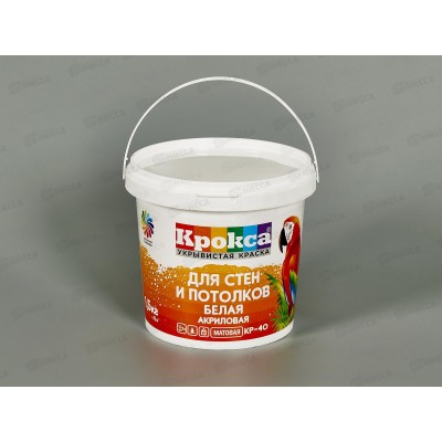 Краска в/э Крокса для стен и потолков белая акрил КР-40 1,5кг *1/12 Краска в/э Крокса для стен и потолков белая акрил КР-40 1,5кг *1/12