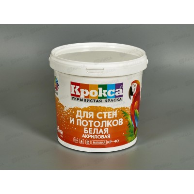 Краска в/э Крокса для стен и потолков белая акрил КР-40 4,5кг *1/4