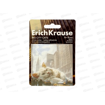 Блок липкий EK 75*75 Big City Cats, 50 ассорти 63183 *12 Блок липкий EK 75*75 Big City Cats, 50 ассорти 63183 *12