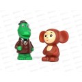 Игрушка пластизоль для ванны Гена и Чебурашка, 2304R0012-R-NW в сетке