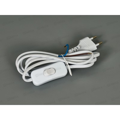 Провод с евроштекером c выключателем 1,8м 0,5мм 2,5А белый duwi 28567