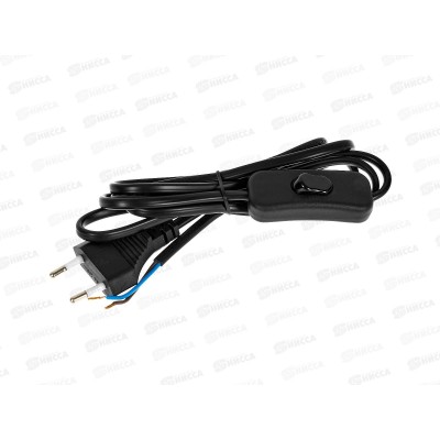 Провод с евроштекером с выключателем 2,0м 2,5А черный duwi 28568 Провод с евроштекером с выключателем 2,0м 2,5А черный duwi 28568