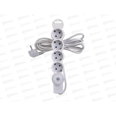 Удлин. REV  3м  4 гнезда, белый 32014 *40