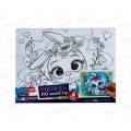 Холст для росписи 15*20см Зайка с цветами, CANV15X20-RAB