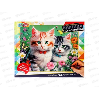 Холст по номерам 40*50см Котики, CANV40X50-115356