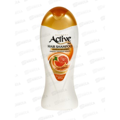 Active Шампунь Natural Экстракт грейпфрукта и женьшеня 400мл *12
